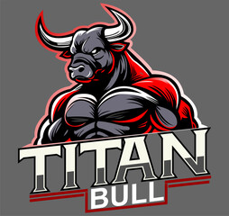 Fierce Titan Bull Vector - Strong and Bold Sports Logo