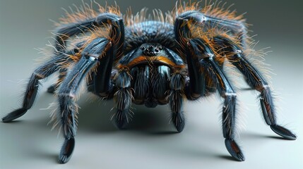 Close Up of a Tarantula Spider with Orange Hairs Creeping Toward Camera