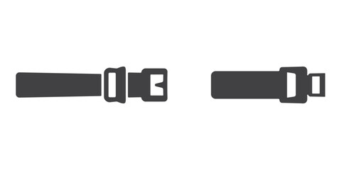 Seat Belt Icons Silhouette Vector Set