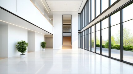 Fototapeta premium Modern office building interior design nongkhanestock architectural photography minimalist style bright environment