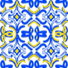 Ethnic abstract ikat art. geometric fabric, seamless pattern.