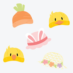 Easter cute animal and carrot hat
