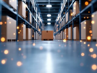 Obraz premium Warehouse with boxes and pallets