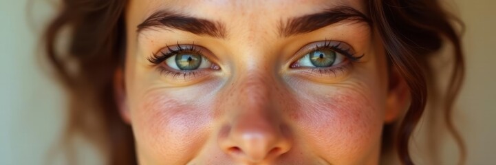 Obraz premium Close-up, flawless complexion, radiant skin, youthful glow, glow, care