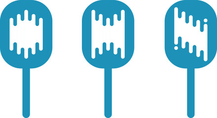 Obraz premium sweet ice cream with little streaks. Ice cream melts, simple icons of delicious ice cream