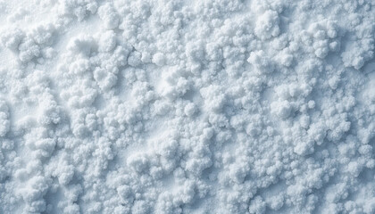 Obraz premium Close-Up of Powdery Snow Texture in Soft White and Light Blue Tones with Fluffy Crystals, Perfect for Winter-Themed Backgrounds, Holiday Design, Seasonal Packaging, and Atmospheric Digital Art