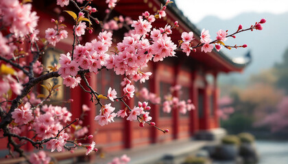 essense of spring with this image of delicate pink sakura flowers