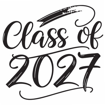 Elegant Brush Script Class of 2027 