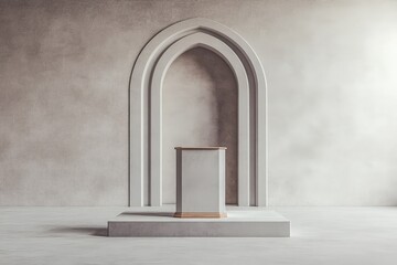 Fototapeta premium Architectural and minimalist representation of an empty space with a podium