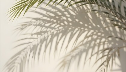 Obraz premium Natural palm branch shadow on transparent background. Tropical palm leaves shadow overlay effect