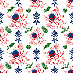 Retro Floral seamless pattern 