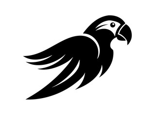 Obraz premium Solid black background perfect for presentations This is a completely black image parrot logo .