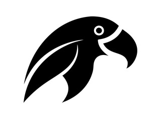Obraz premium Solid black background perfect for presentations This is a completely black image parrot logo .
