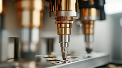 Close-Up of Precision Equipment with Fine Nozzle for Industrial Use