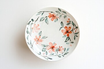 Floral patterned ceramic bowl with elegant design.