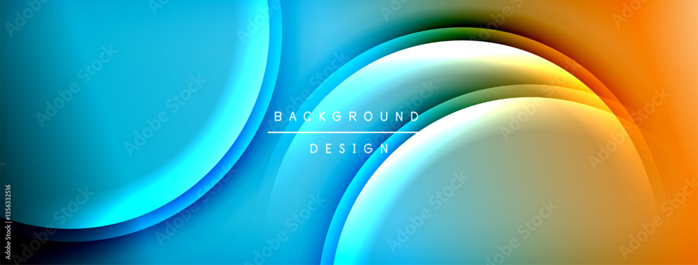 Aufkleber bright rainbow style color gradient with curve round shape line background. vector illustration for 