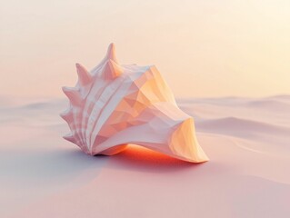 Low Poly Seashell Sunset