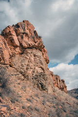 red rocks in the mountains