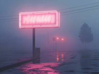 Neon Sign in Fog