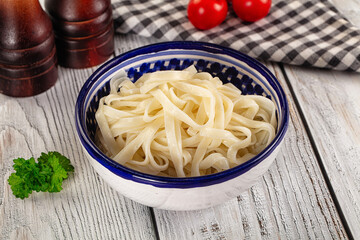 Boiled wheat asian udon noodles