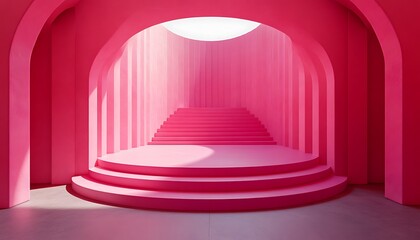 Pink Architectural Staircase Showcase.