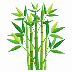 lush bamboo stalks with delicate green leaves