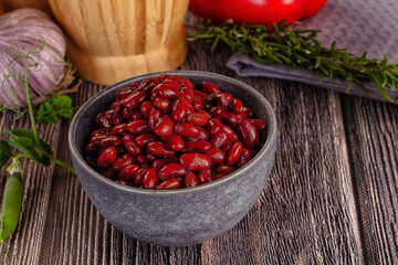 Vegan cuisine canned red kidney beans