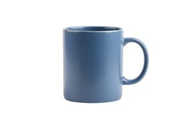 Elegant Blue Ceramic Coffee Mug Isolated on White Background, Perfect for Beverage Photography, Product Displays, and Lifestyle Imagery