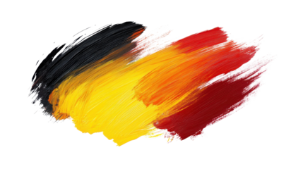 abstract German flag in paint brush stroke isolated on white background