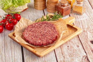 Raw beef cutlet for burger