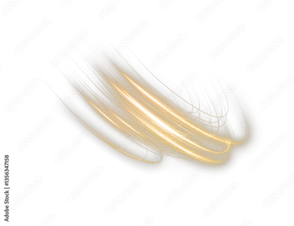 Poster futuristic golden wave lines with sparkling glows and dynamic motion. bright neon streaks in abstrac
