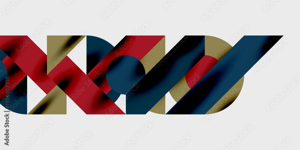 Aufkleber Modern abstract background featuring circles, lines, and triangles in a dynamic geometric composition. Perfect for stylish, tech, or creative-themed designs