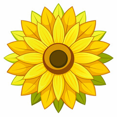 bright sunflower stalk with a wide golden bloom
