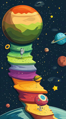 Naklejka premium Vertical space background for mobile phones, ideal for web design.