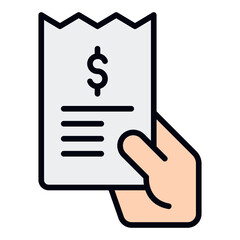 Financial Receipt Icon Filled Line Icon