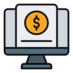 Online Payment Icon Filled Line Icon