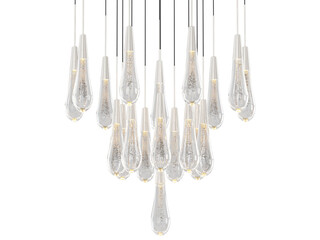 Soltaire Round Chandelier - Elegant Lighting Fixture Against white Background	
