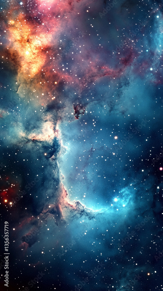 Wall mural vertical space image for mobile phone use in web design.