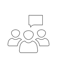 social network icon with thin outline