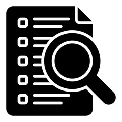 Document Search Icon. Glyph Icon