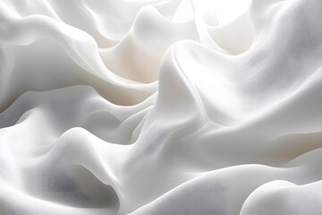 Obraz premium Ethereal Waves of White Fabric in Minimalist Abstract Design for Print or Decor