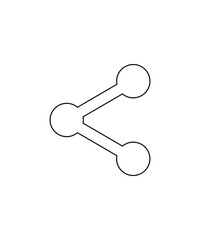 Share button icon with thin outline