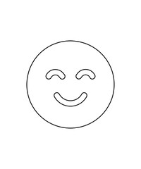 Funny emoji face icon with thin outline