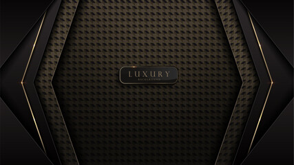 Black and gold abstract background with graphic pattern, perfect for business wallpaper theme, website. High-quality 1920 x 1080 size vector art, not AI-generated. © kirkchai