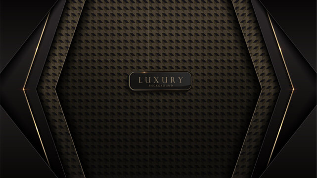Black and gold abstract background with graphic pattern, perfect for business wallpaper theme, website. High-quality 1920 x 1080 size vector art, not AI-generated.