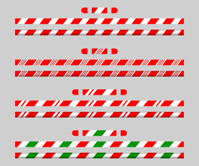 Brush strokes of Christmas candy canes