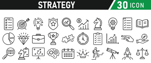 Strategy icons set
