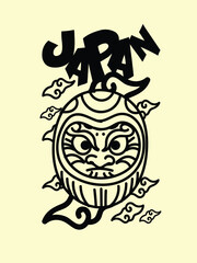japanese theme doodle hand drawn black and white colour

