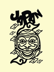 japanese theme doodle hand drawn black and white colour
