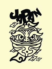 japanese theme doodle hand drawn black and white colour
